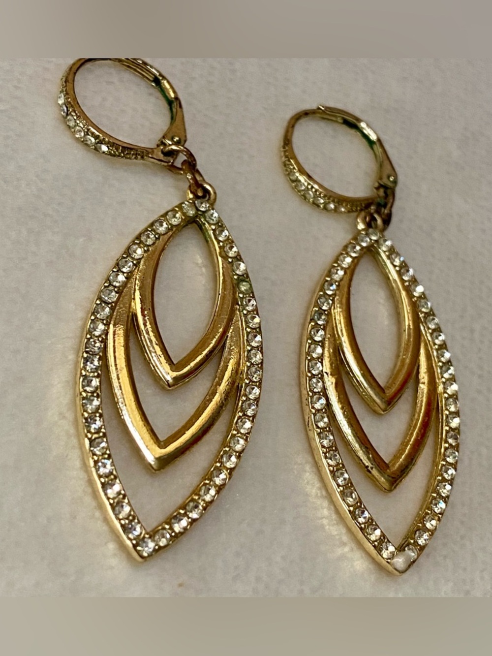 Gold-Tone Crystal Marquise Drop Earrings - Women Jewelry